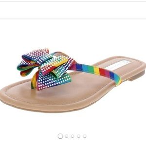 🌈NEW INC Mellisa Multicolor Bow Sandals 8.5 🌈